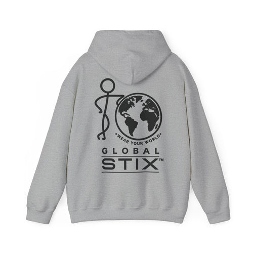 Global Stix Hoodie — Earth Logo Graphic Hooded Sweatshirt