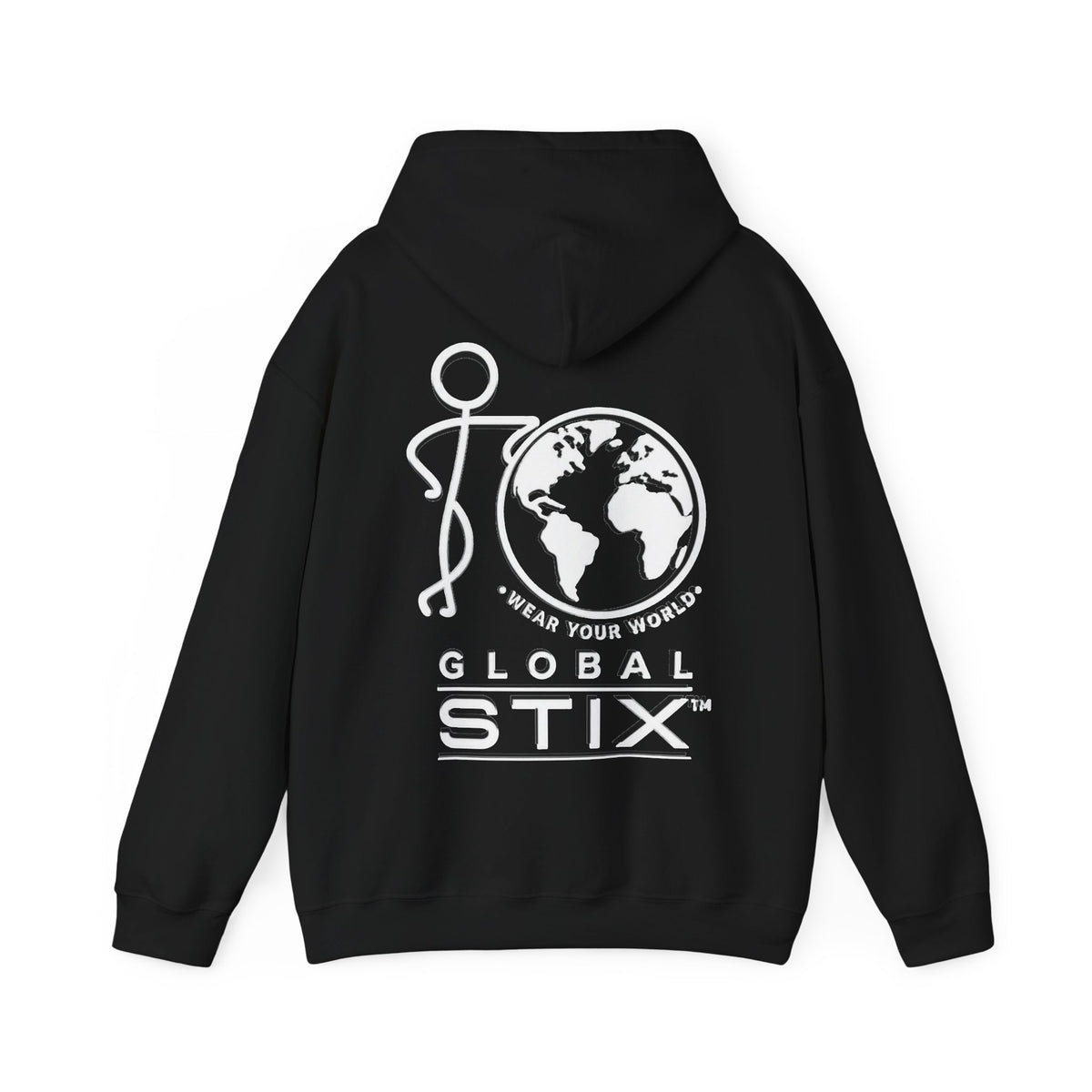 Global Stix Hoodie — Earth Logo Graphic Hooded Sweatshirt