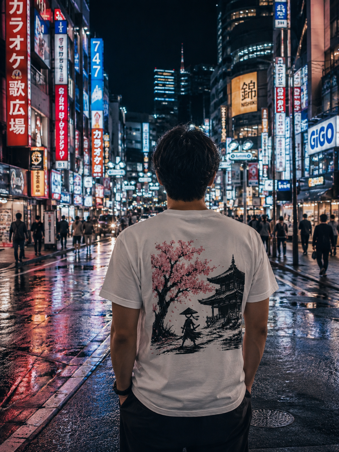 GLOBALSTIX- Samurai Cherry Blossom T-Shirt