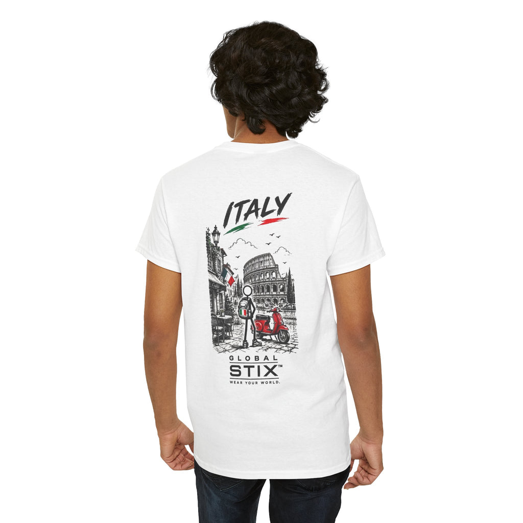 Italy Scooter Graphic Tee — Vintage Rome Vespa Travel T-Shirt