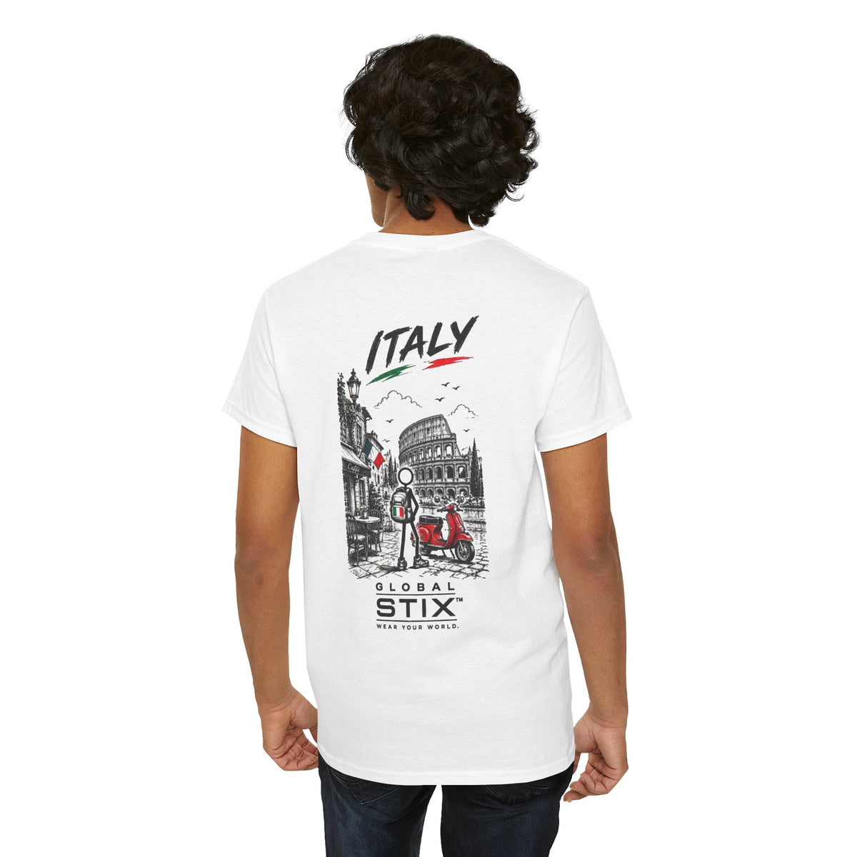 Italy Scooter Graphic Tee — Vintage Rome Vespa Travel T-Shirt